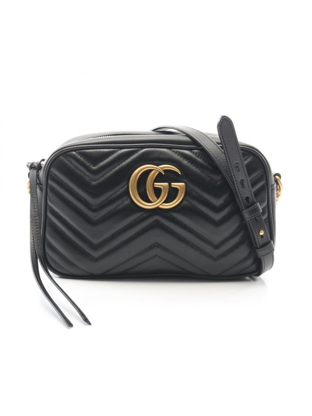 Gucci Shoulder Bag GG Marmont Black Leather - Picture 1 of 7